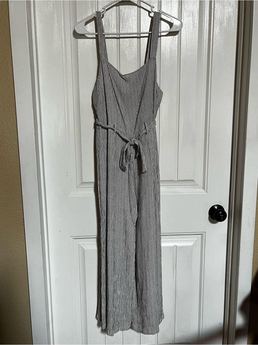 American Eagle Outfitters Gray Stripe Jumpsuit